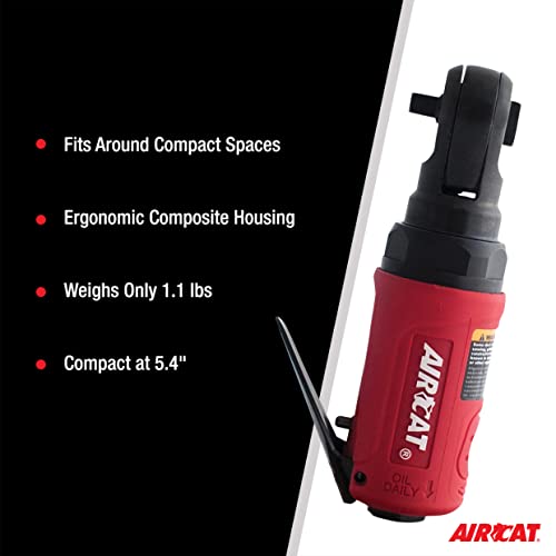 AIRCAT Pneumatic Tools 807-25: Mini Palm Ratchet 300 RPM, 35 ft-lbs Maximum Torque - 1/4-Inch AIRCAT