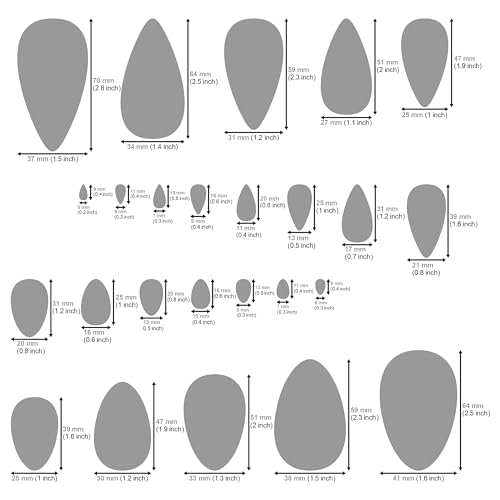 Aleks Melnyk #151 Metal Stencil for Jewelry, Shape Earring Teardrops Cutouts Stencil, Lapidary Template for Cabochons, Tear Drop, Jewelry Making - WoodArtSupply