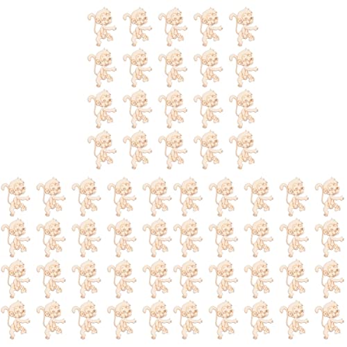 ABOOFAN 60 Pcs Wooden Table Christmas Decor Unfinished Wood Monkey Cutout Shapes Wood Letters Crafts Wood Cutouts for Crafts Unfinished Wooden ABOOFAN