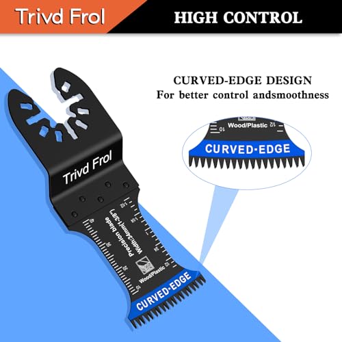 Trivd Frol 20PCS Japanese Tooth Oscillating Saw Blades, Curved Edge Oscillating Multitool Blades Clean Cut for Wood, Plastic, Oscillating Tool Blades Trivd Frol
