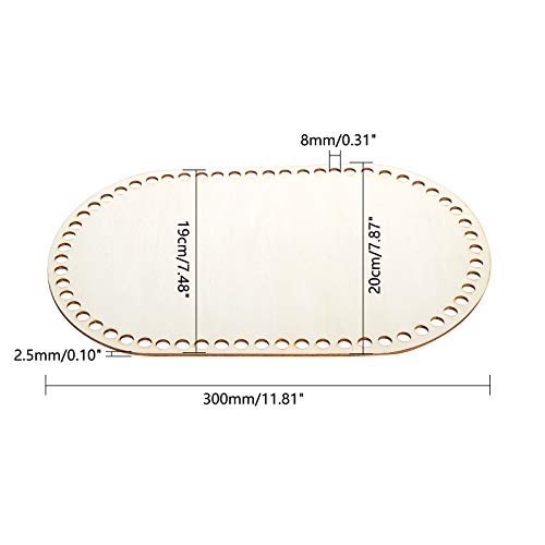 PH PandaHall Wooden Basket Bottom, 11.8 x 7.6 Inch Oval Wooden Base Shaper Blank Crochet Base for Thick Yarn DIY Knitting Basket Weaving Supplies PH PandaHall