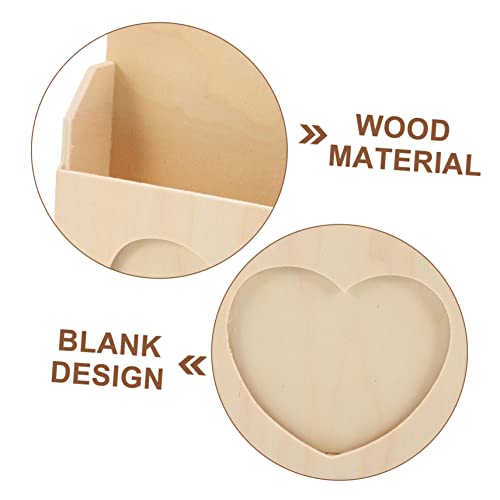 Operitacx 2pcs Love Envelope Box Kids Play Mailbox Unfinished Thank You Cards Holder Wall Magazine Holder Pencil Cup Pot Wall Mounted Mail Holder Operitacx