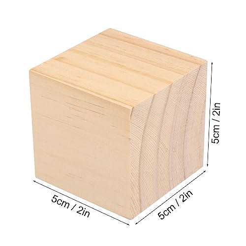50 Packs Wooden Blocks for Crafts, 2 Inch Pine Wood Cubes, Wooden Cubes for Paint, Stamp, Decorate, DIY Projects and Personalized Gifts,by GNIEMCKIN. GNIEMCKIN