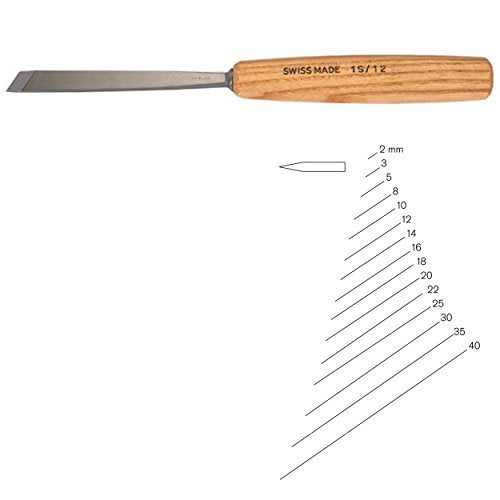PFEIL "Swiss Made" 10mm # 1 Sweep Skew Cut Chisel - Double Bevel - WoodArtSupply