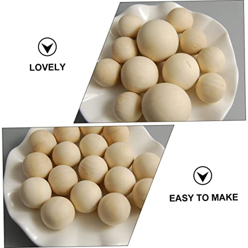 Gogogmee 120 PCS Wooden Beads Ornament Crafts Garland Bead Wood Blocks for Crafts Unfinished paintable Wooden Round Wood Balls gnome Nose Wooden Gogogmee