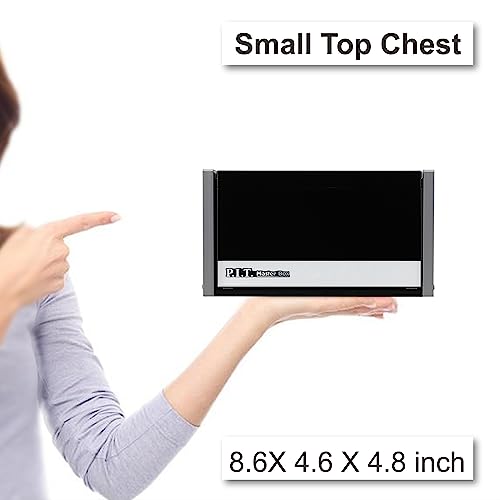 P.I.T. Mini Black Tool Box, Portable 3 Drawer Steel Tool Box with Magnetic Tab Locking, Black Micro Top Chest with Liner for Tools Storage, Home DIY P.I.T.