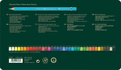 Faber-Castell 117536 Albrecht Dura Watercolor Pencils, 36 Colors, Can Faber-Castell