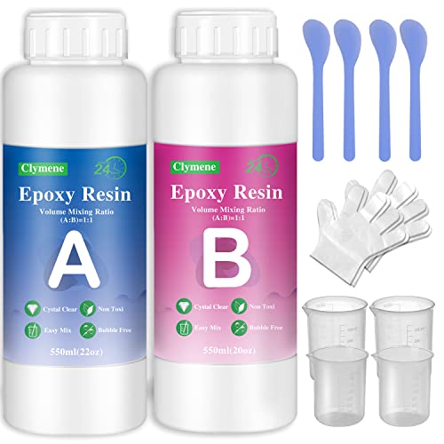 Epoxy Resin Kit - 1 Gallon Clear Resin Epoxy with Pigment, Glitter