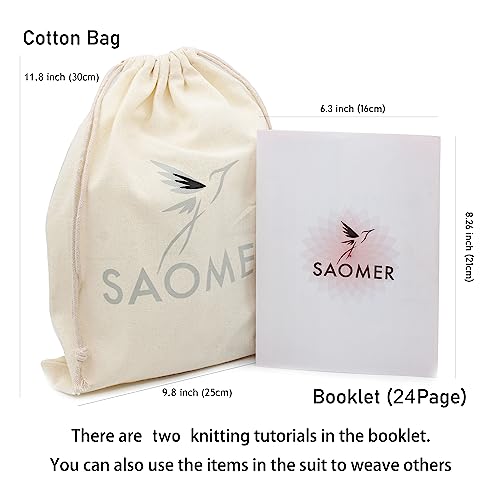 SAOMER 130 Pcs Macrame Kit for Beginners-219 Yards(657 Feet-3mm) 7 Easy Macrame DIY Projects Book-Starter Kit Has SAOMER