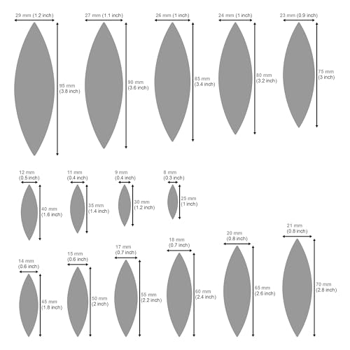 Aleks Melnyk #204 Metal Ellipse Template, Ellipse Stencil, Pointed Oval, Ellipse Master, Art Oval Tool, Isometric Drawing Template, Lapidary, - WoodArtSupply