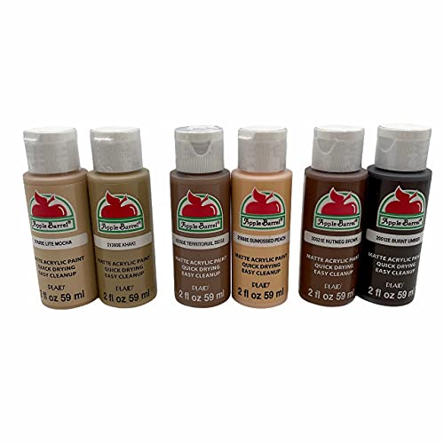 Dark Flesh Tone Acrylic Paint Set Apple Barrel