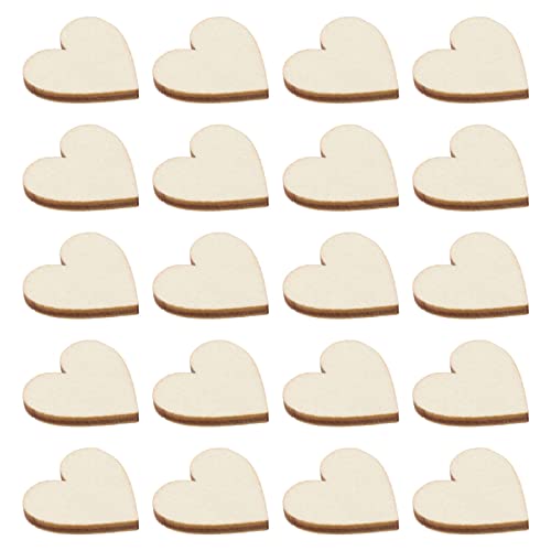 MAGICLULU 100pcs 20mm Unfinished Wood Heart Slices Mini Wood Heart Cutouts Blank Wooden Hearts Shapes Ornaments for DIY Craft MAGICLULU