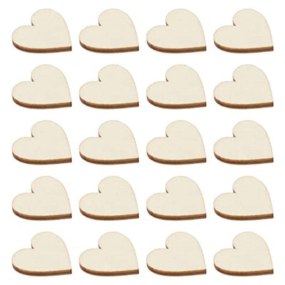 MAGICLULU 100pcs 20mm Unfinished Wood Heart Slices Mini Wood Heart Cutouts Blank Wooden Hearts Shapes Ornaments for DIY Craft