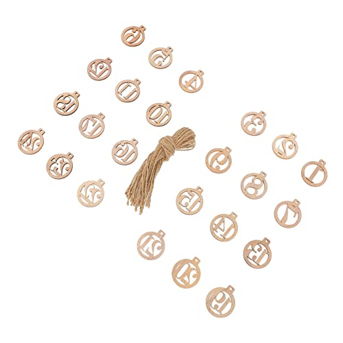 Veemoon 1 Set Digital Listing Wood Cutout Slices Blank Wood Cutouts Christmas Wood Number Sign Christmas Advent Calendar Unfinished Wood Number Veemoon