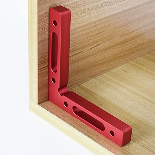 Mocoum Aluminium Alloy 90 Degree Positioning Squares 4.7" x 4.7"(12x12cm) Right Angle Clamps Woodworking Carpenter Tool Corner Clamping Square for Mocoum