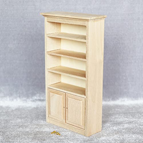 Toyvian 1 12 Dollhouse Furniture Wooden Dollhouse Bookshelf Cabinet Dollhouse Miniature Furniture DIY Dollhouse Accessories Unfinished Dollhouse Toyvian