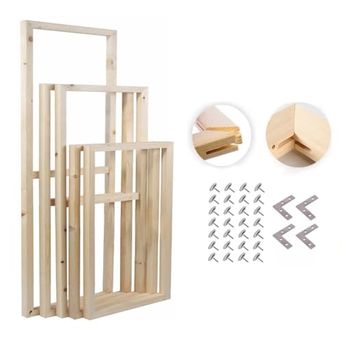 jweemax Wood Picture Frame, Wooden Photo Frame Kit for Oil Painting, Wall Hanging, Mounting, Displaying, 50x70cm jweemax