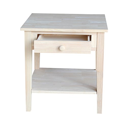 IC International Concepts Spencer End Table, 24 in W x 24 in D x 25 in H, Unfinished IC International Concepts