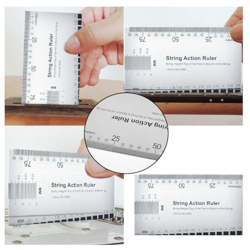 TIMESETL 14Pcs Guitar Luthier Tools Set Including Understring Guitar Radius Gauge, String Action Ruler Gauge, Guitar Notched Radius Gauges Guitar Set TIMESETL
