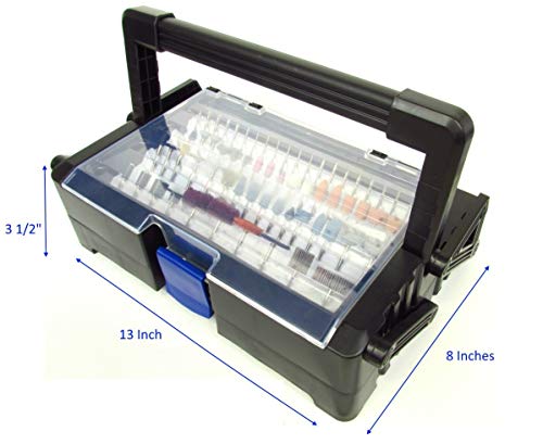 LINE10 Tools 500pc Rotary Tool Accessories Attachments Kit in Cantilever Storage Organizer Case Box Set LINE10 Tools