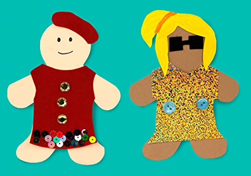 Hygloss Products People Paper Cut Outs Culturally Diverse Family, Cardstock, 5" Wee Kid-24 ct, 5-Inch, Assorted 24 Count Hygloss