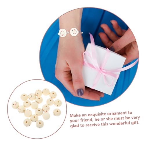 Operitacx 20pcs Doll Wooden Beads Wooden Beads Bulk Kids Beads Face Wood Spacer Beads Doll Head Beads Wooden Head Beads Smile Spacer Beads Crafts for Operitacx