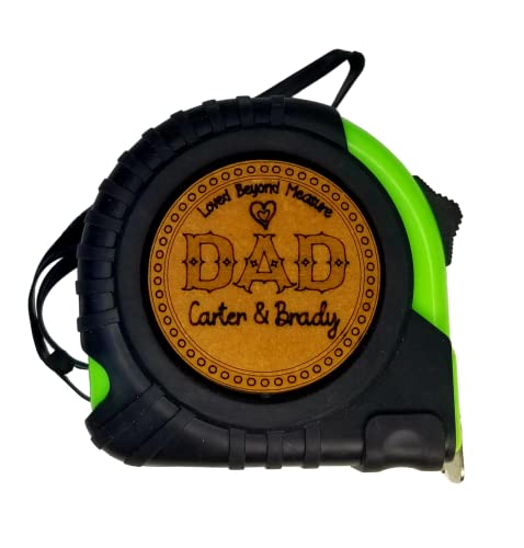 Christmas Gift for Dad | Custom Tape Measure | REAL Wood | Personalized Tape Measure with Custom Kids Names | Loved Beyond Measure | 1-6 Names | Gift D3 Maker Custom Creations