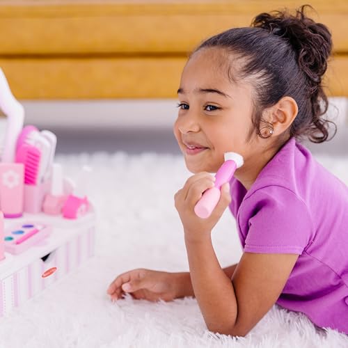 Melissa & Doug Wooden Beauty Salon Play Set With Accessories (18 pcs) - Pretend Hair Salon, Toddler Makeup Vanity, Fashion Role For Kids Ages 3+ Melissa & Doug