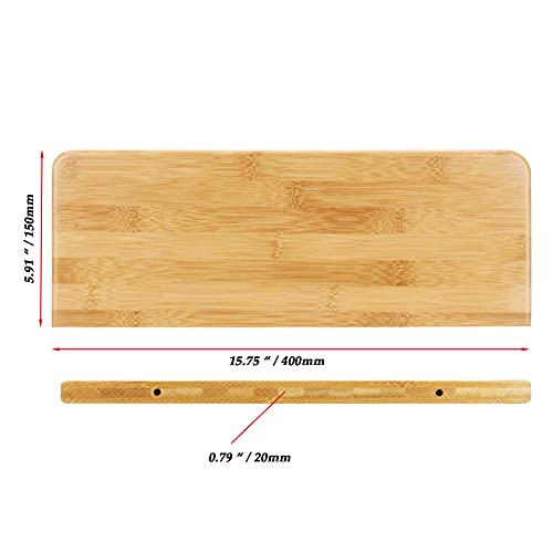 JOIKIT 4 PCS 16 Inch Bamboo Floating Shelves Wall Mounted, Bamboo Wall Shelf, Decorative Floating Shelf for Bedroom, Kitchen, Bathroom, Living Room JOIKIT