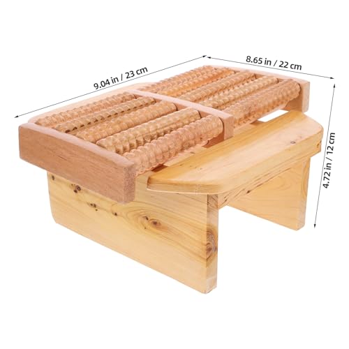 WOFASHPURET Wood Sauna Stool, Foot Rest Under Desk, Foot Roller Stool Sauna Footrest Portable Footstool Fool Massage with Roller for Work, Gaming, WOFASHPURET