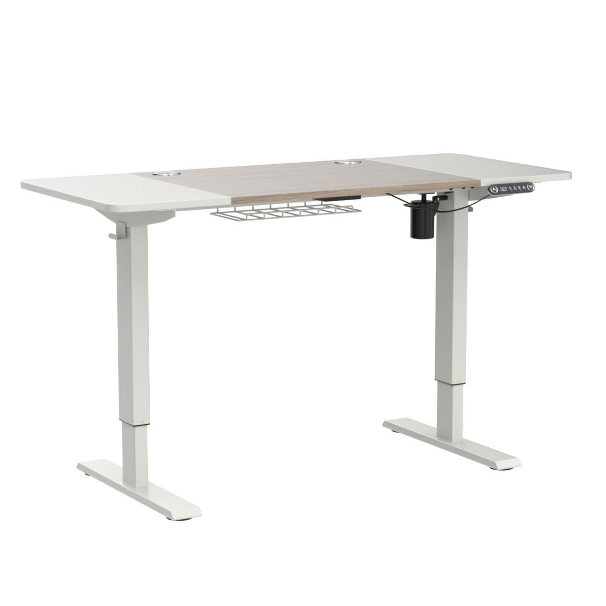 Radlove Electric Height Adjustable Standing Desk, 55 x 24 Inches Stand Up Workstation, Splice Board Home Office Computer Table Ergonomic (White Frame Radlove