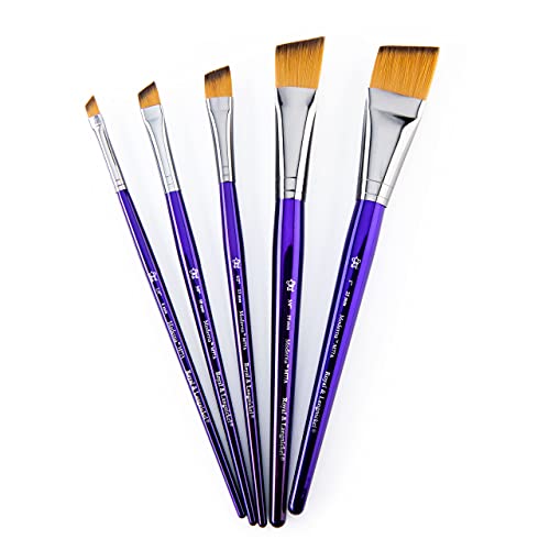 Royal & Langnickel Moderna Angular Brush Set for All Painting Mediums, 5pc Royal & Langnickel