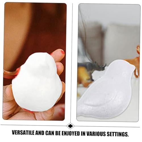 TEHAUX 6pcs Bird Foam White Embryo White Brick Christmas Child TEHAUX