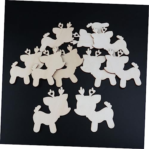 DECHOUS 10pcs Unfinished Wooden Ornaments Christmas Centerpieces Christmas Tree Cutout Christmas Tree Ornament Skull Pattern Pendant Deer Wooden DECHOUS