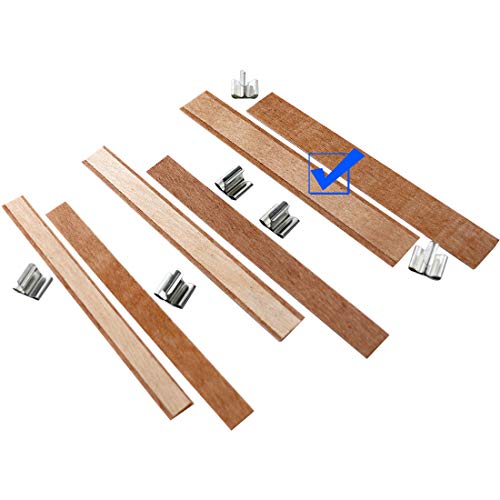 20PCS Lenisc Double Layered Wood Wicks with Metal Base Clips for Candle Making Craft Natural 2 Layers Wooden Candle Wicks for DIY Soy Wax Candles Lenisc