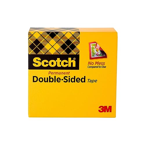 Scotch Double Sided Tape, 0.50 in. x 900 in., 1 Roll Scotch