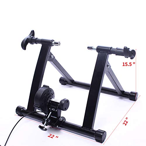 BalanceFrom Bike Trainer Stand Steel Bicycle Exercise Magnetic Stand with Front Wheel Riser Block BalanceFrom