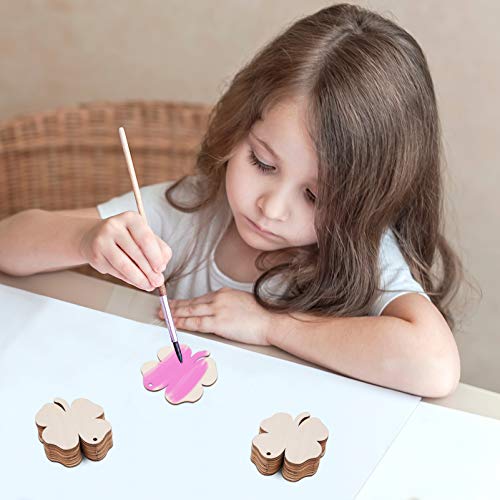 PRETYZOOM 20pcs St. Patricks Day Wood Shamrock Cutouts Clover Shape DIY Making Crafts Hanging Adornments St. Patricks Party Decoration PRETYZOOM