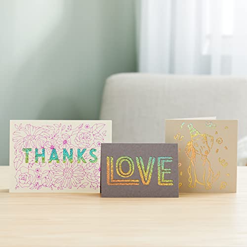 Cricut Cutaway Cards R10, Intricately Design Birthday Cards, Thank You Cards, Custom Greeting Cards, Holographic Backer, Compatible with Cricut Cricut