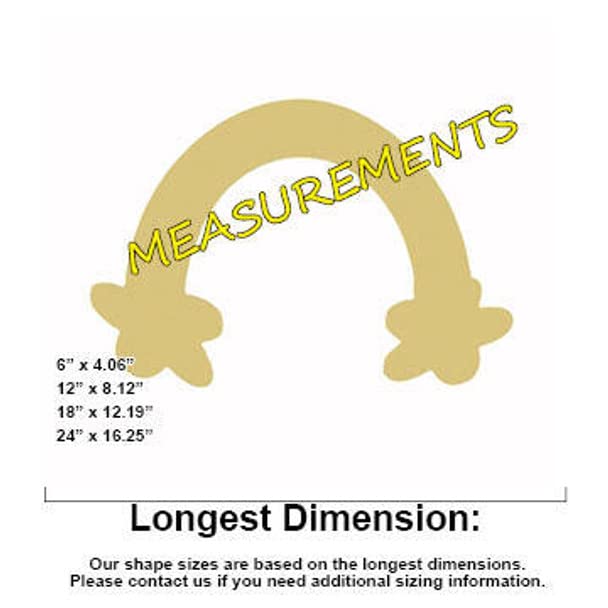 Rainbow Unfinished Cutout, Wooden Shape, PaintableMDF, Build-A-Cross Build-A-Cross