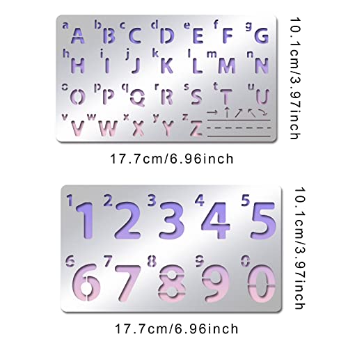 INFUNLY Metal Number Alphabet Stencils Mixed Letter Number Stencils Stainless Steel Number Alphabet Template for Painting Wood Carving Drawings INFUNLY
