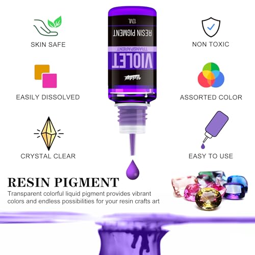 Epoxy Resin Pigment - 30 Colors Concentrated Liquid Epoxy Resin Dye, Transparent Resin Colorant for Resin Coloring, DIY Resin Jewelry Making, Resin Vividye