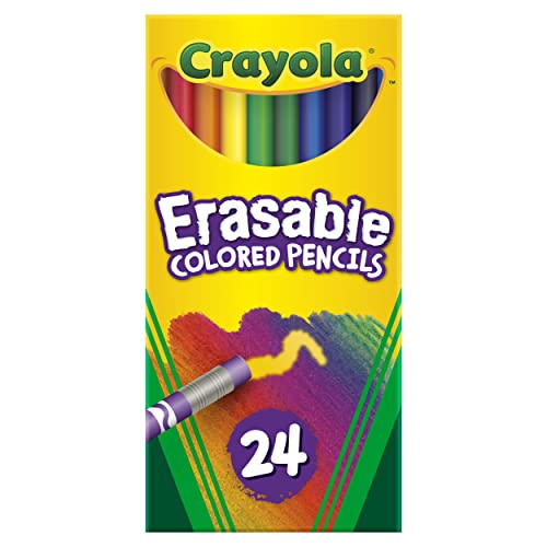 Crayola Erasable Colored Pencils, Kids At Home Activities, 24 Count, Assorted, Long Crayola