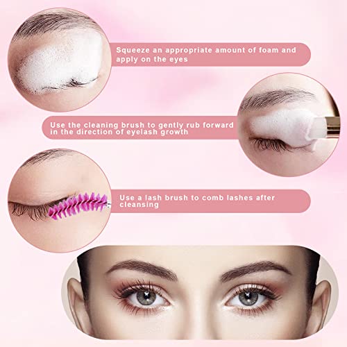 homicozy 40 Pcs Lash Shampoo Bottle Brushes Set, 10 Pcs Lash Shampoo Brushes, 10 Pcs Lash Brushes Tubes, 10 Pcs Eyelash Shampoo Dispensers, 10 Pcs homicozy