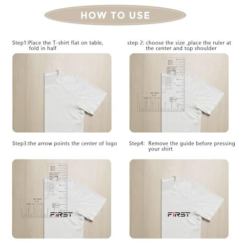 Left Chest Logo Placement Tool for Heat Press, Embroidery Placement Ruler, Acrylic Tshirt Ruler for Pocket Prints Colini