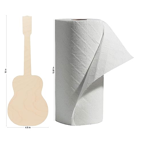 Unfinished Guitar Cutout, 12", Pack of 5 Unpainted Wood Crafts, Wooden Shapes for Crafts/Home Decor, by Woodpeckers Woodpeckers