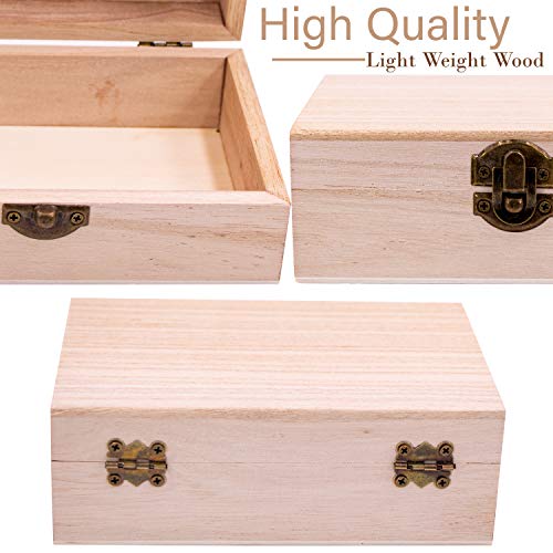 Upper Midland Products 8 Pk Wooden Boxes For Crafts, Unfinished Wood Boxes 5.875 In x 3.8 In x 2 in Upper Midland Products
