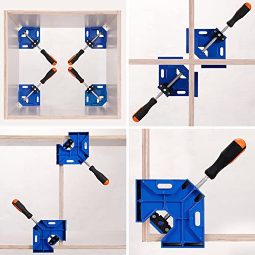 Corner Clamps for Woodworking Set of 4,90 Degree Right Angle Clamps,Aluminum Alloy Square Clamp,Wood Tools for Metal Welding,Photo AFAKE