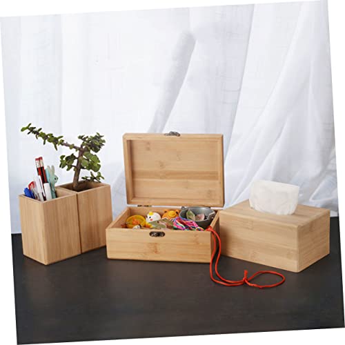 ARTIBETTER 1pc Box Wooden Storage Box Small Jewelry Cabinet with Lock Makeup Organizer for Drawer Unfinished Small Jewelry Storage Organizer Pen ARTIBETTER