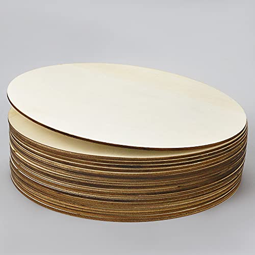 ISUSSER 20 PCS 8 Inch Diameter Unfinished Wood Rounds Wooden Cutouts for Crafts, Door Hanger, Door Design ISUSSER